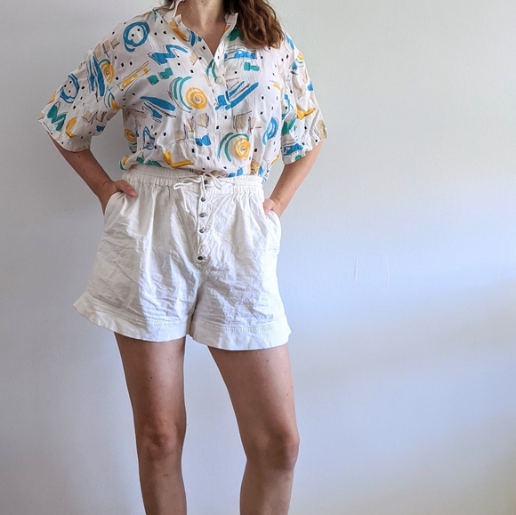 1970’s Silky Rayon Abstract Polo Shirt